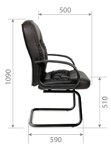 Офисное кресло CHAIRMAN  416V ЭКО, экокожа,  черный матовый
